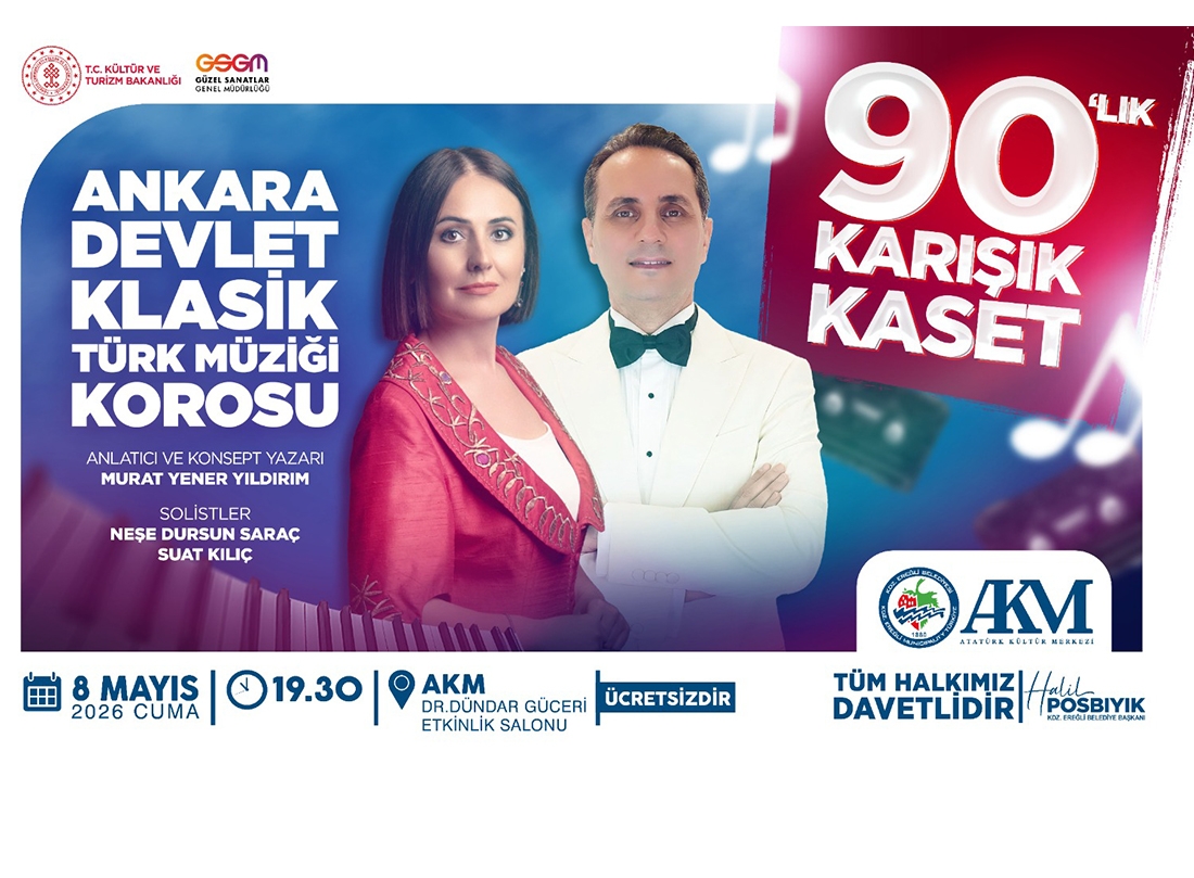 Ankara Devlet Klasik Türk Müziği Korosu, Cuma Günü Ereğli’de Sahne Alacak