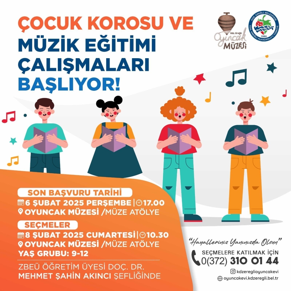 ÇOCUK KOROSU VE MÜZİK EĞİTİMİ ÇALIŞMALARI BAŞLIYOR