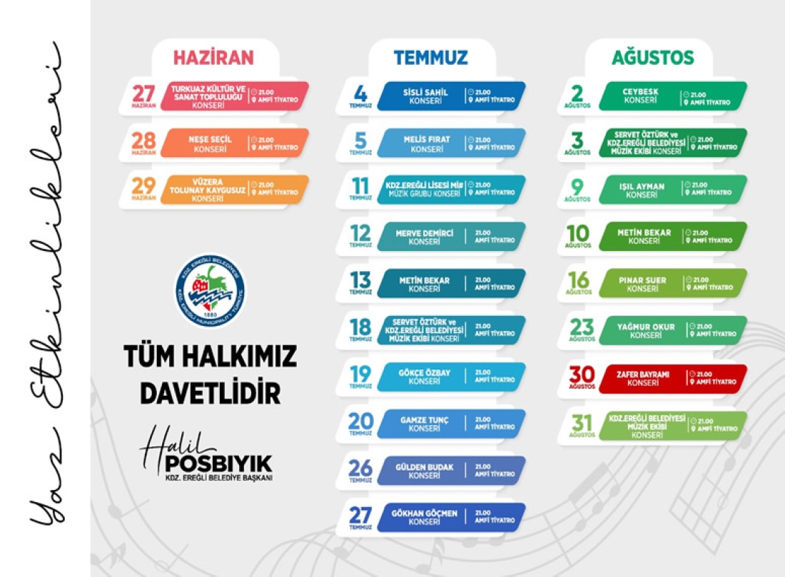 Kdz. Ereğli Belediyesi Yaz Etkinlikleri Cuma Günü Başlıyor