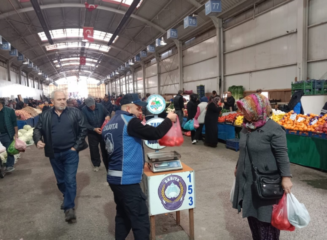 Kdz. Ereğli’de Pazar Poşetlerini Birde Zabıta Tartıyor