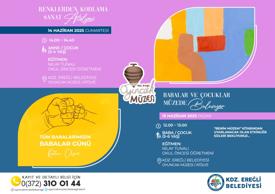 Kdz.Ereğli Belediyesi Oyuncak Müzesinde Babalar Gününe özel “ Babalar ve çocuklar müzede buluşuyor “ etkinliği düzenlenecek.