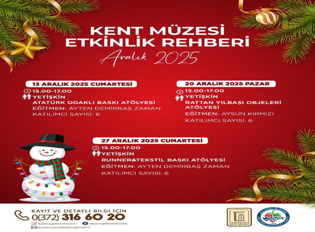 Kent Müzesi Aralık Ayı Etkinlik Takvimi