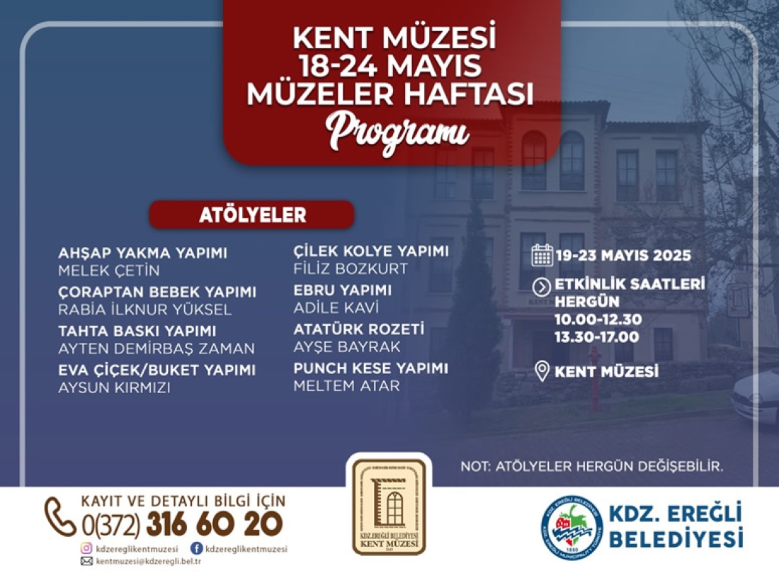 Kent Müzesi’nden 18-24 Mayıs Müzeler Haftası’na Özel Atölye Programı Açıklandı