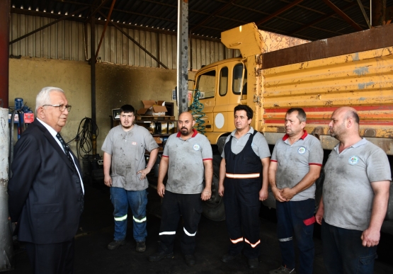 Başkan Posbıyık, Şantiye Personelini Ziyaret Etti