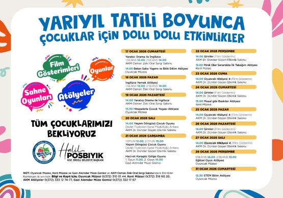 Kdz. Ereğli Belediyesi’nden Yarıyıl Tatilinde Dolu Dolu Etkinlikler