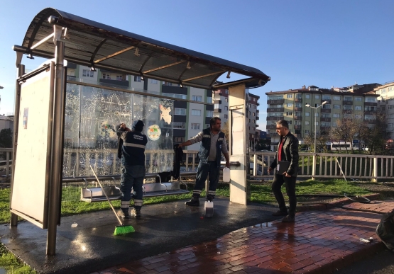 Kdz. Ereğli’de Otobüs Durakları Detaylı Temizlendi