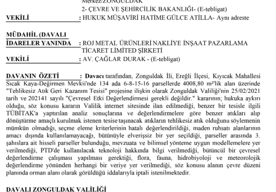 Başkan Posbıyık: Cüruf Tesisine Karşı Yasal Mücadelemizi Sürdürüyoruz